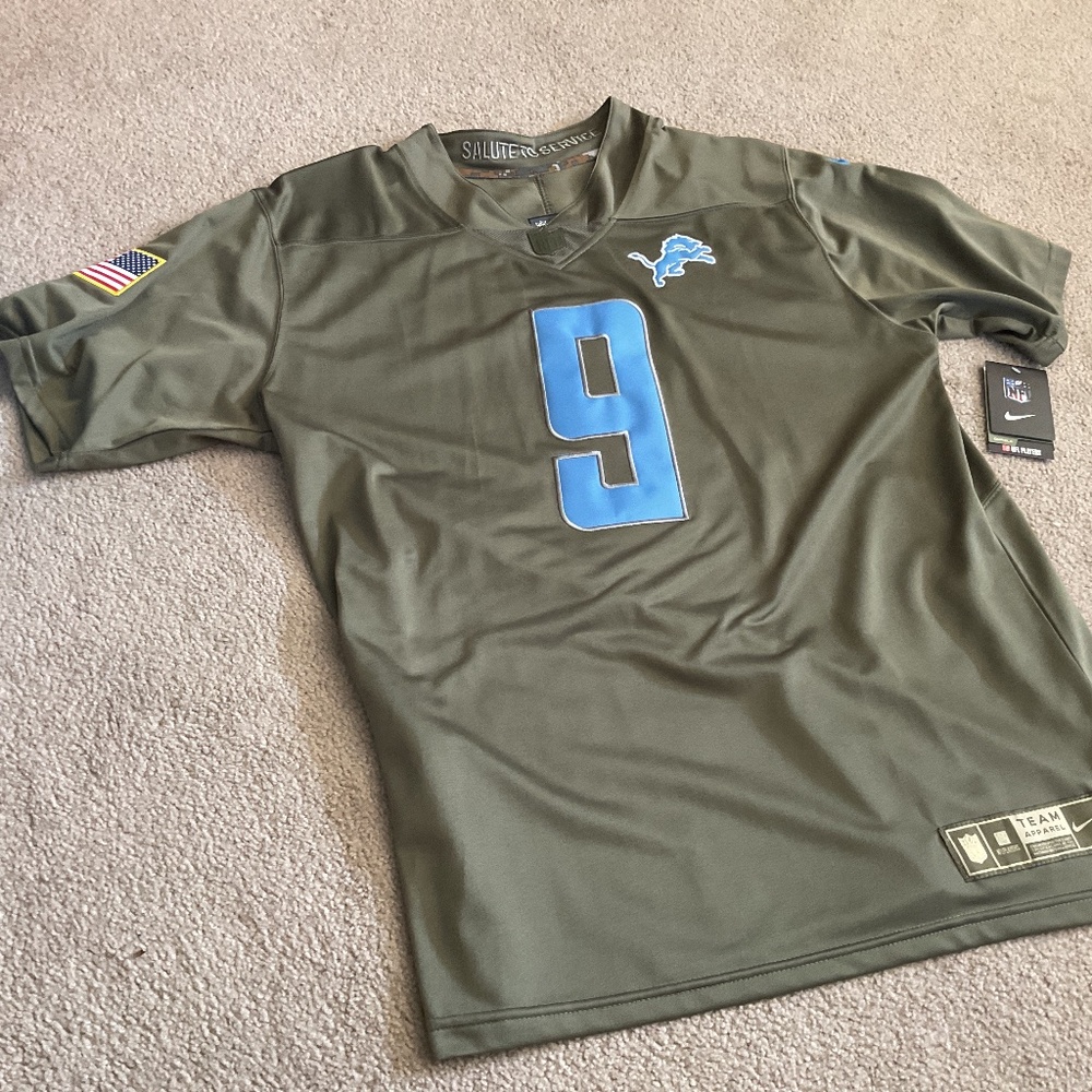 Nike Detroit Lions Salute to Service #9 Stafford Football Jersey